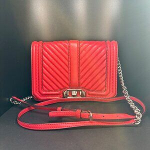 Rebecca Minkoff Chevron Quilted Love Crossbody -‎ EUC